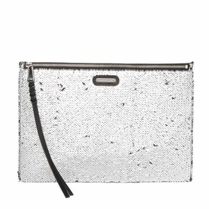 Rebecca Minkoff Large Sequin Leather Zip Clutch